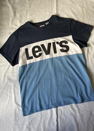 Оверсайз футболка синего цвета levi’s оригинал1 фото