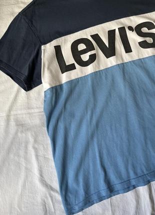 Оверсайз футболка синего цвета levi’s оригинал2 фото