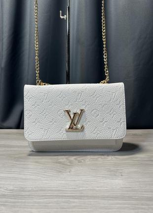 Сумка белая женская в стиле louis vuitton клатч сумка луи витон на цепочке кросс-боди