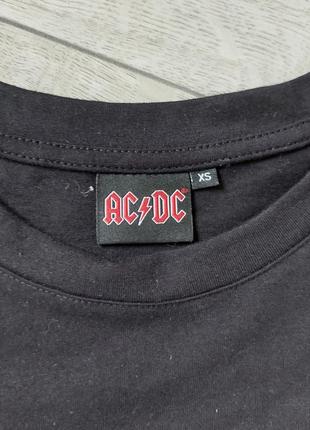 Стильная чёрная женская футболка acdc(размер 34-36)7 фото