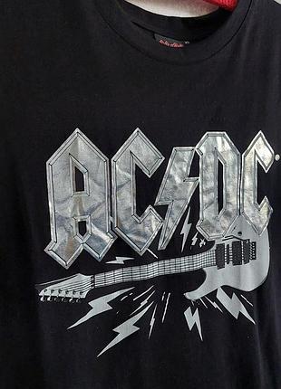 Стильная чёрная женская футболка acdc(размер 34-36)8 фото