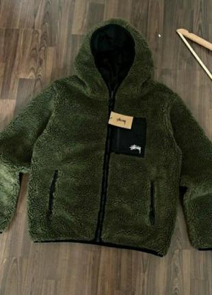 Шерпа stussy . куртка stussy  .  плюшевое зип худи stussy . куртка стуси