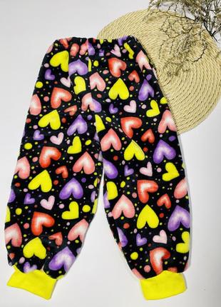 Піжама (світшот + штани) для дівчаток гном махрова сердечка 98 см чорний5 фото