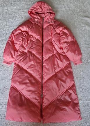 Женская теплая куртка пуффер зефирка зимний длинный пуховик pieces3 фото