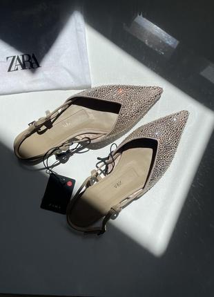 Босоножки туфли мюли zara стразы