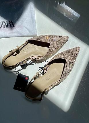 Босоножки туфли мюли zara стразы