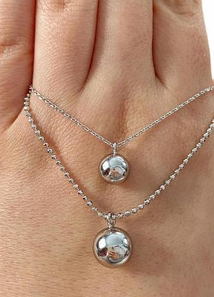 Позолочений (родований) подвійний ланцюжок 40см - 48см, подвійне кольє