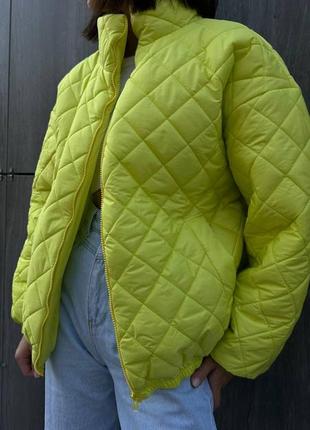 Куртка стеганая бомбер оверсайз осень зима 🇺🇦10 фото