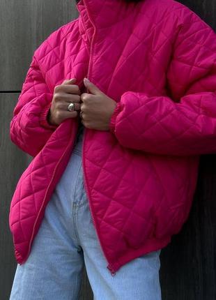 Куртка стеганая бомбер оверсайз осень зима 🇺🇦3 фото