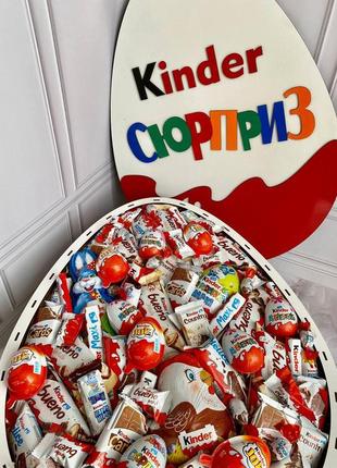 Подарунковий бокс для коханої  kinder mega maxi 🎀 пасхальний 🎀 - 40см. х 60см.6 фото