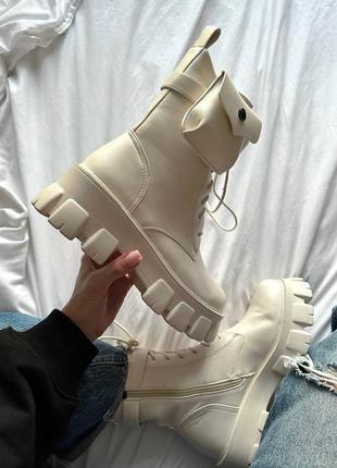 Ботинки женские boyfriend boots white2 фото