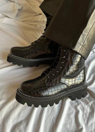 Ботинки женские python boots black