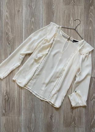 Нарядная блуза 100% шёлк с кружевными вставками1 фото