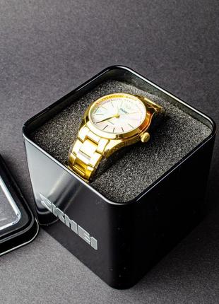 Женские классические наручные стрелочные часы с металлическим браслетом skmei 1964 gdwt