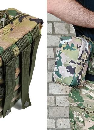 Подсумок аптечка тактическая molle мультикам для рпс, разгрузки или жилета