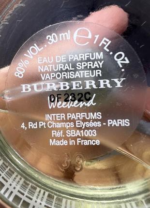 Оригинальный burberry binhamnyl weekend 30 мл барбери духи парфюма4 фото