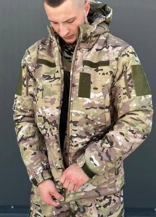 Куртка софтшелл мультикам осень флисовая теплая, куртка тактическая softshell multicam мультикам soft shell2 фото