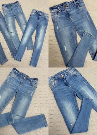 Голубые джинсы узкачи, скинни, skinny tu 128,134,140 на 6/7/8/9 лет.1 фото