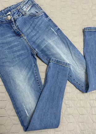 Голубые джинсы узкачи, скинни, skinny tu 128,134,140 на 6/7/8/9 лет.5 фото