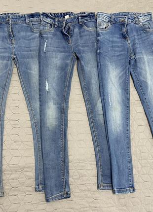 Голубые джинсы узкачи, скинни, skinny tu 128,134,140 на 6/7/8/9 лет.9 фото