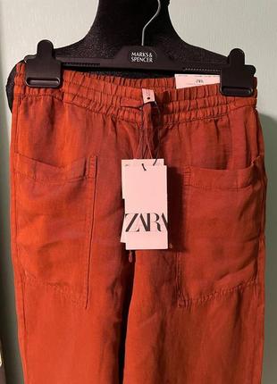 Рыжие брендовые брюки 6-8 размера zara9 фото