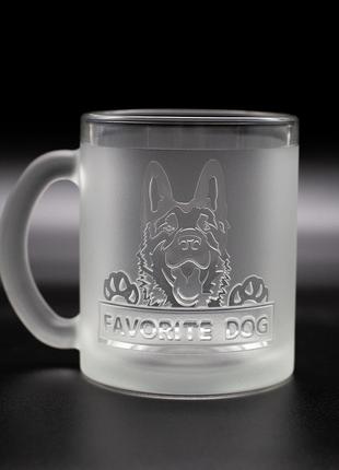Подарочная чашка 320 мл с гравировкой для любителей собак овчарка2 фото