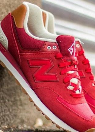 Оригинал new balance! крутые красные мужские кроссовки 574 модель ml574nec нью беленс