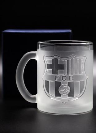 Подарочная чашка для чая кофе 320 мл с гравировкой фк барселона fc barcelona fcb