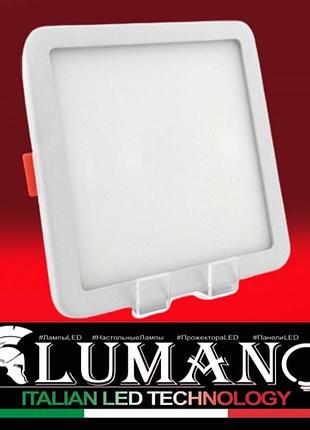 Панель led 18w 4000k квадрат (100*100) (рег.50-150 мм) врезная/универсальная (движимые клипсы) lumano