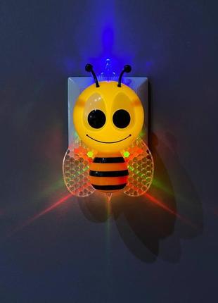 Ночник детский led пчелка желтая с фотосенсором lumano