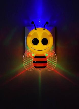 Ночник детский led пчелка желтая с фотосенсором lumano