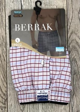 Трусы мужские berrak 1070 боксёры семейные ситцевые поплин хлопок турция . ...