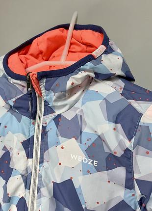 Куртка детская осень-зима 6/7/8 р двусторонняя синяя/оранжевая