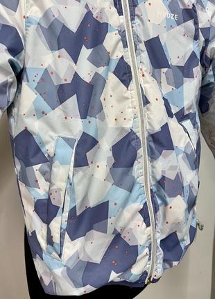 Куртка детская осень-зима 6/7/8 р двусторонняя синяя/оранжевая