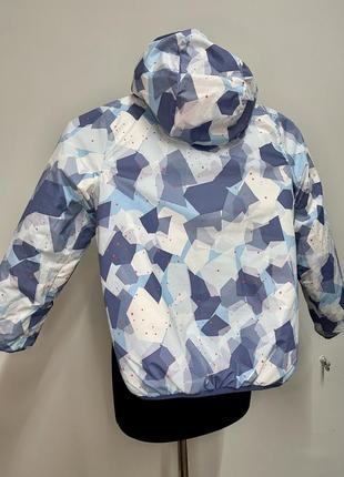 Куртка детская осень-зима 6/7/8 р двусторонняя синяя/оранжевая