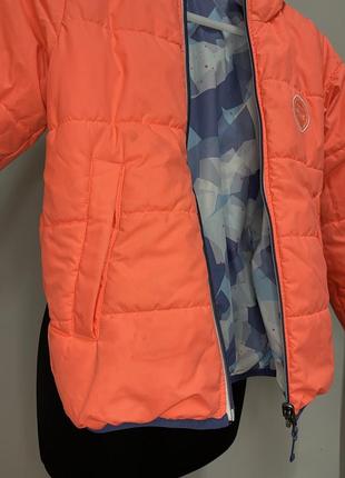 Куртка детская осень-зима 6/7/8 р двусторонняя синяя/оранжевая