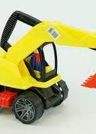Іграшка екскаватор із ковшем, з додатковою ручкою на колесах2 фото