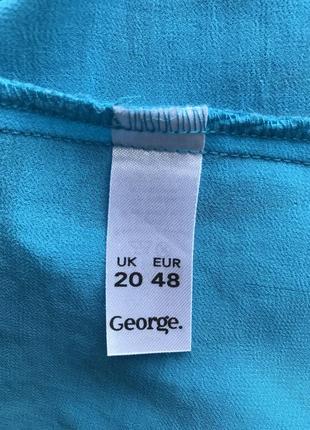George, лёгкая кофточка, блуза, туника, разлетайка, голубая.6 фото