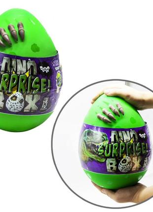 Набор креативного творчества в яйце "dino surprise box" dsb-01-01u, 15 предметов для творчества зеленый