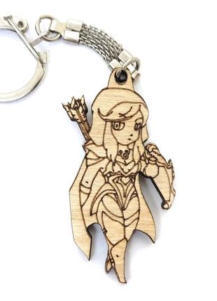 Дерев'яний брелок dota 2 "drow ranger" 5х3 см односторонній