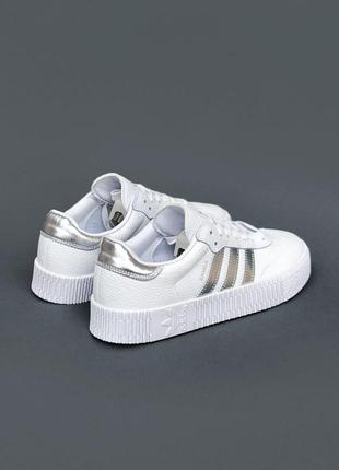 Жіночі кросівки білі adidas sambarose white silver3 фото