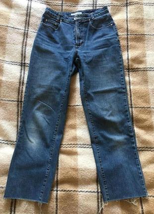 Трендовые прямые джинсы с высокой талией