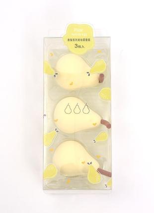 Спонж яйце для макіяжу набір 3 шт у коробочках лимон7 фото