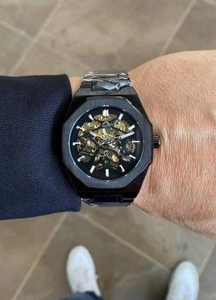 Часы наручные gusto skeleton black-gold4 фото