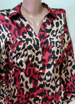 Легка блуза в леопардовий принт2 фото