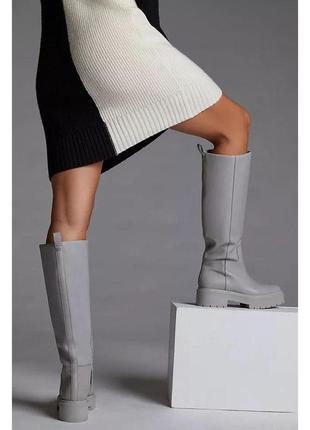 Кожаные сапоги sam edelman larina waterproof boot pebble grey 37.5