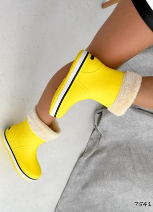 Осенне-весенние желтые желтые женские сапоги,водонепроницаемые,осень-весна,деми,женская обувь на осень 20234 фото