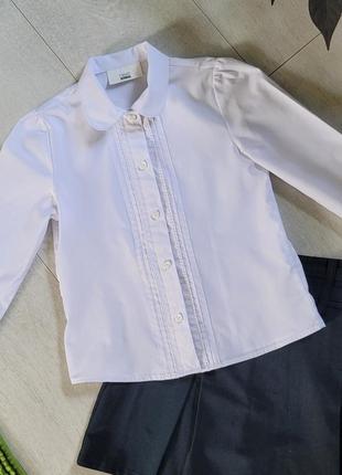 Next рубашка блузка школьная белая длинный рукав3 фото