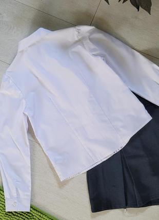 Next рубашка блузка школьная белая длинный рукав4 фото