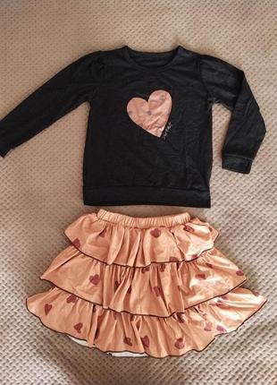 Детский комплект юбка и кофта shein1 фото
